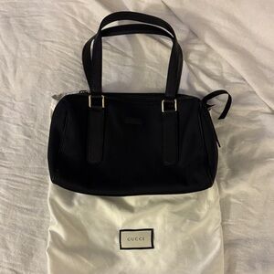 Gucci Black Satchel with Gold-Tone Hardware